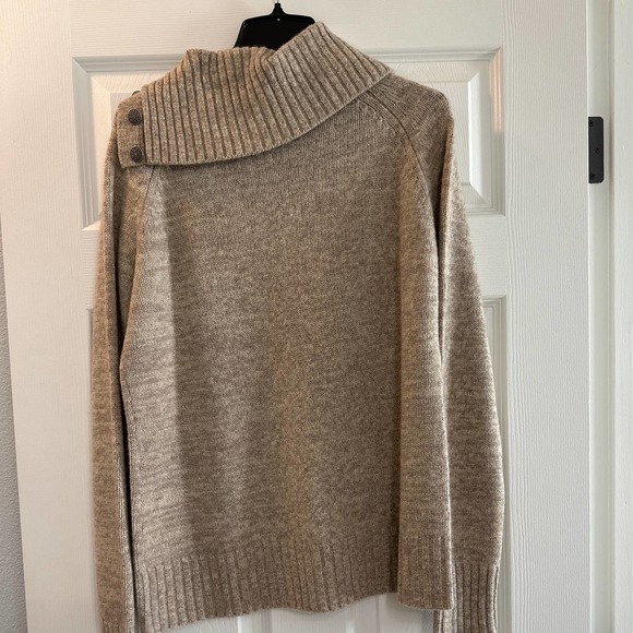 NWOT Womens Sundance Stratton Cream Wool Snowflake Sweater Split Cowl Neck Large - Picture 4 of 4